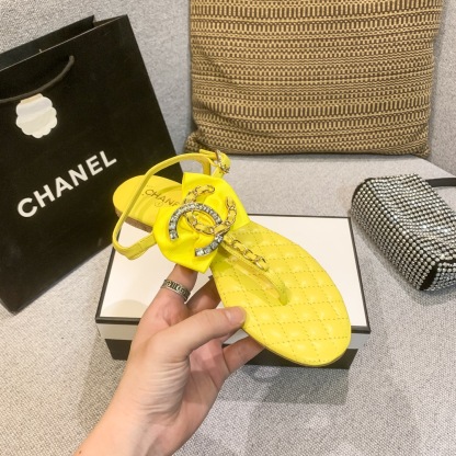 C style summer solid flip flops slippers-Luxeon