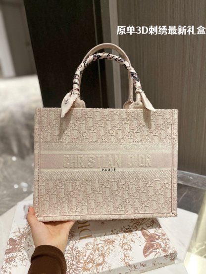 D style Handbags Tote Embroidered Shopping Bags-Luxeon