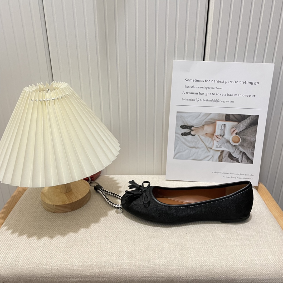 Coach new women bow-knot loafers flats-Luxeon