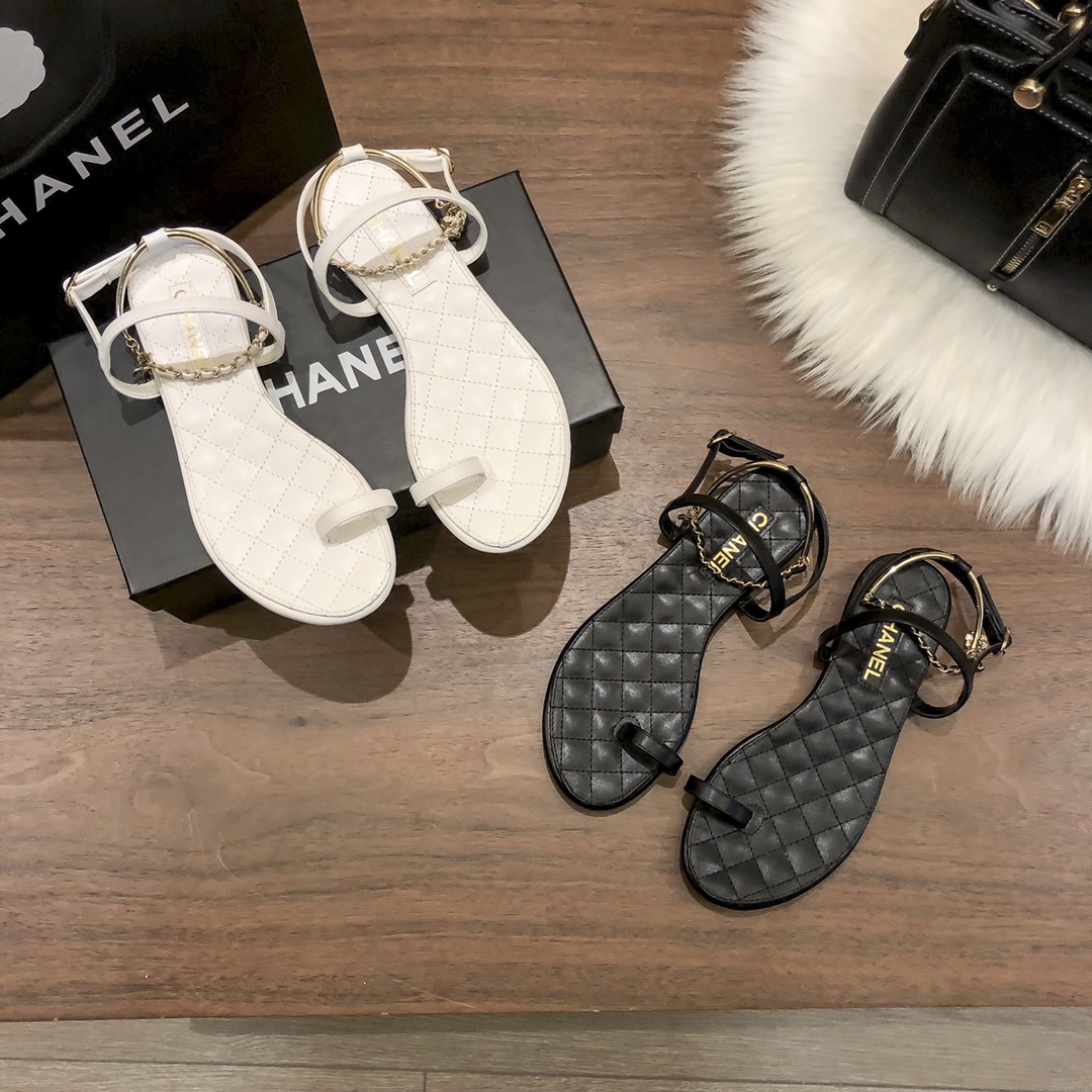 C style New Flat Floral Diamond Sexy Sandals-Luxeon