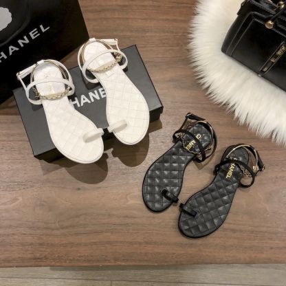 C style New Flat Floral Diamond Sexy Sandals-Luxeon