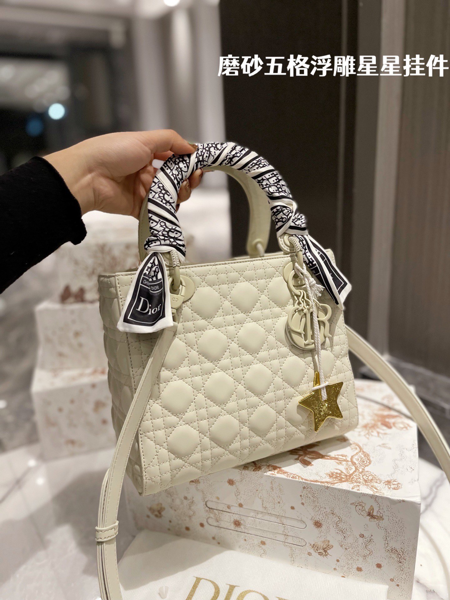 D style Diana Handbags Frosted (five grids)-Luxeon