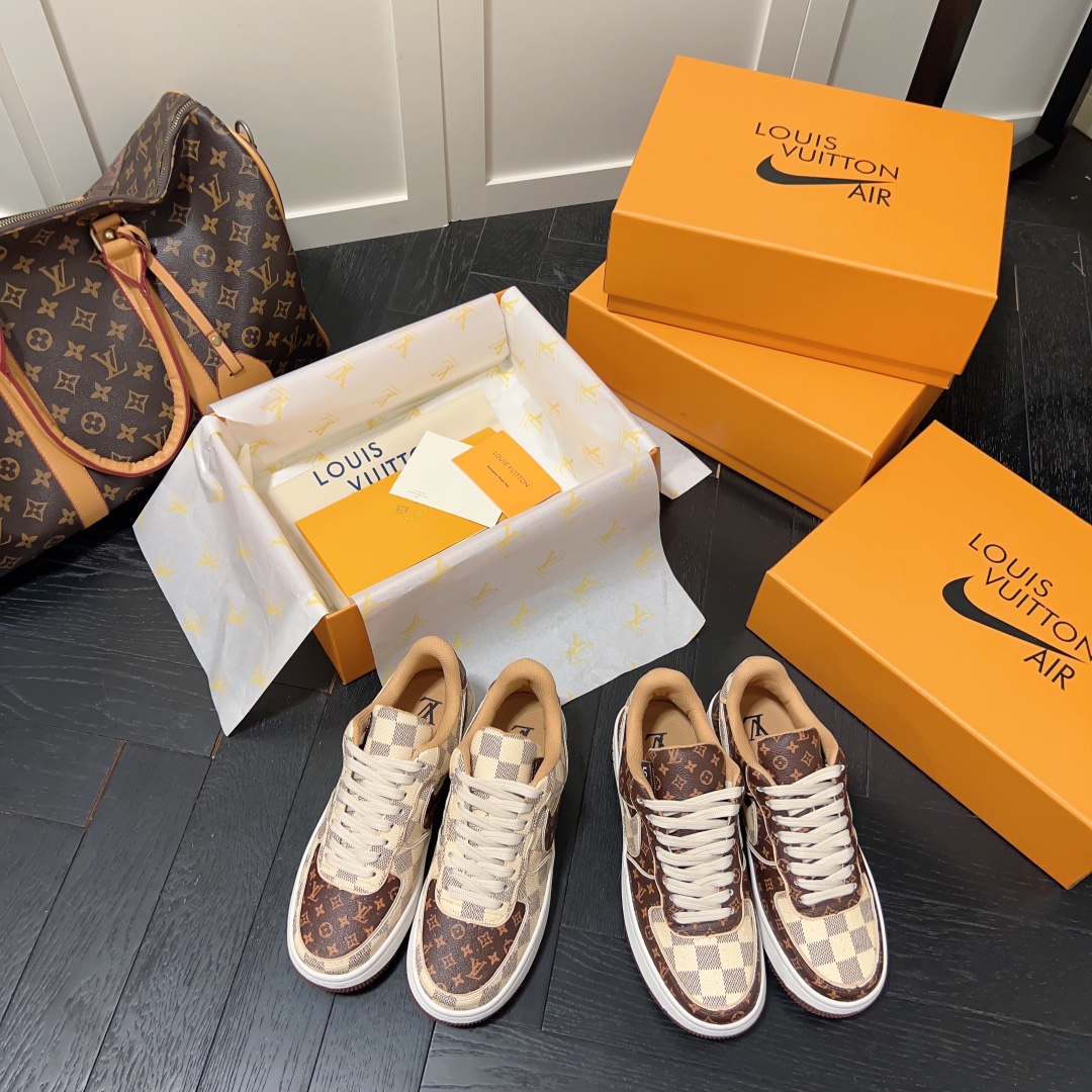 L style . x . Air Force1 22ss co-brand commerative sneaker Unisex casual shoes-Luxeon