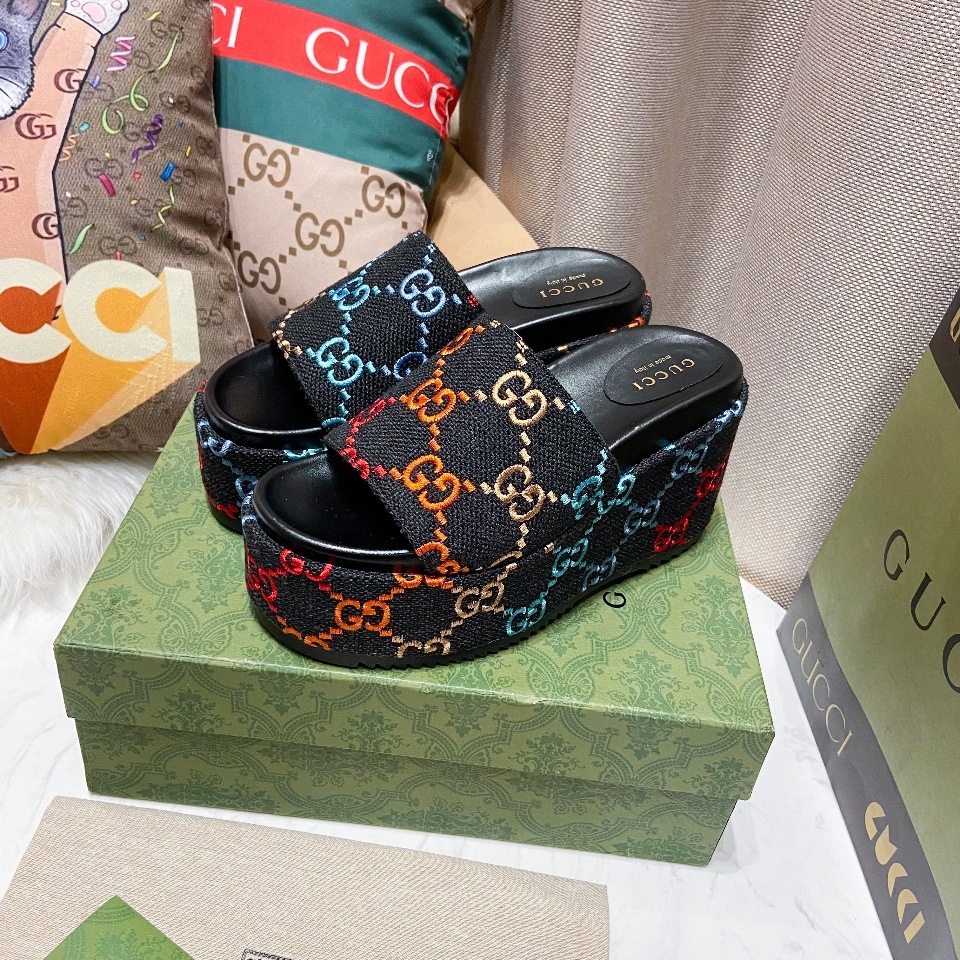 G style embroidered platform shoes-Luxeon