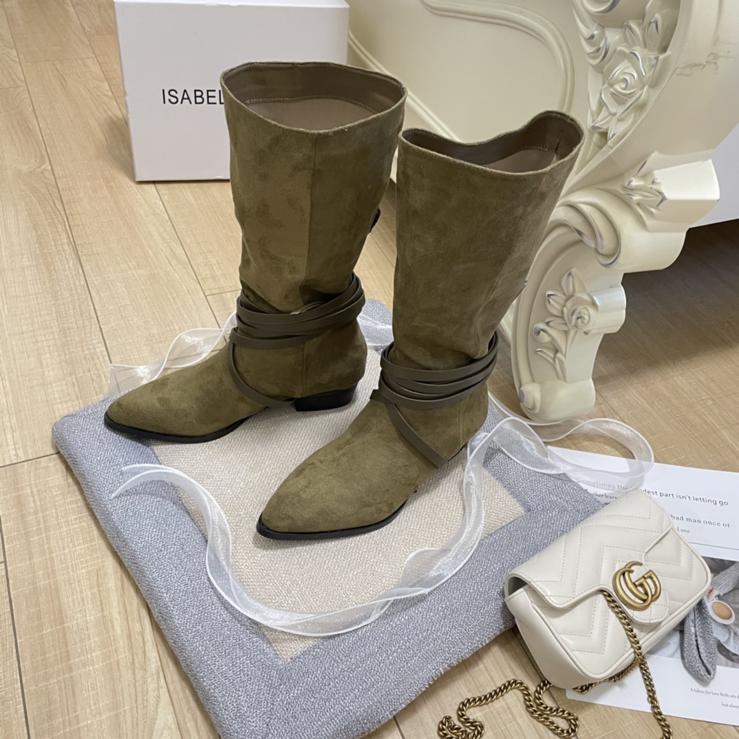 ISABEL MARANT new women mid-calf boots-Luxeon
