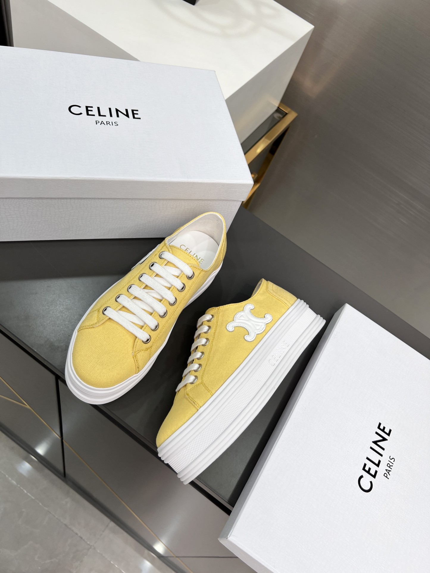 C style low heel canvas casual shoes-Luxeon