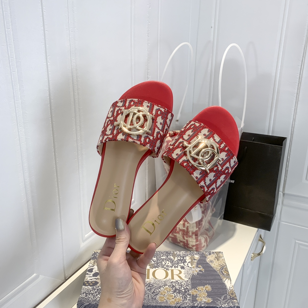 D style women embroidery summer slippers-Luxeon