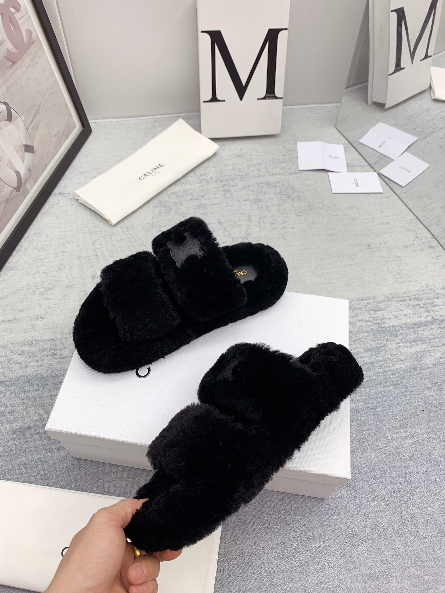C style new winter pure wool slippers top quality-Luxeon