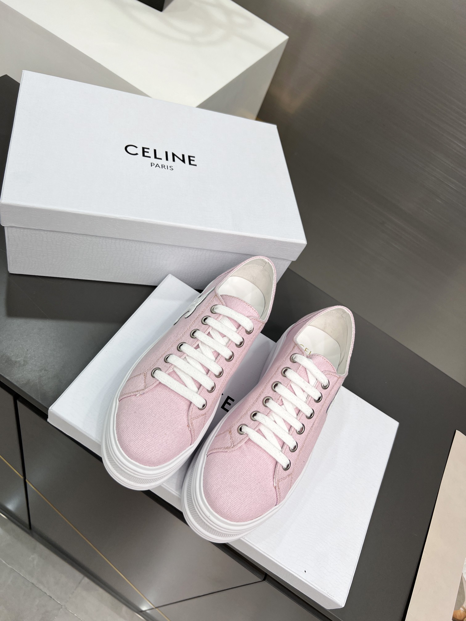 C style low heel canvas casual shoes-Luxeon