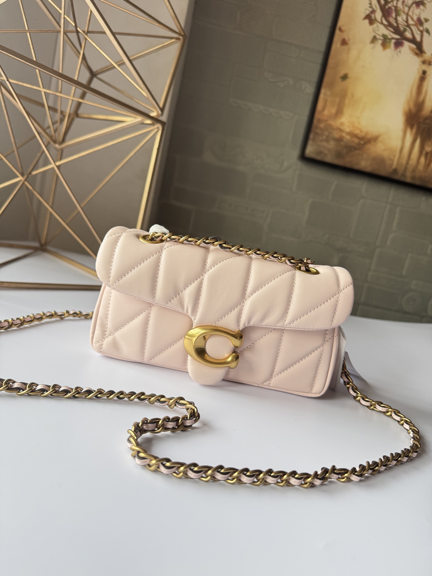 Diamond-patterned handbag26*15