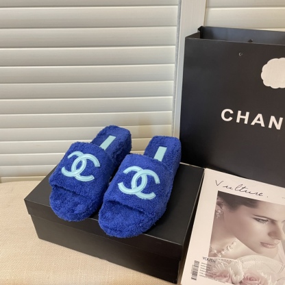 C style double-c terry wool slippers-Luxeon