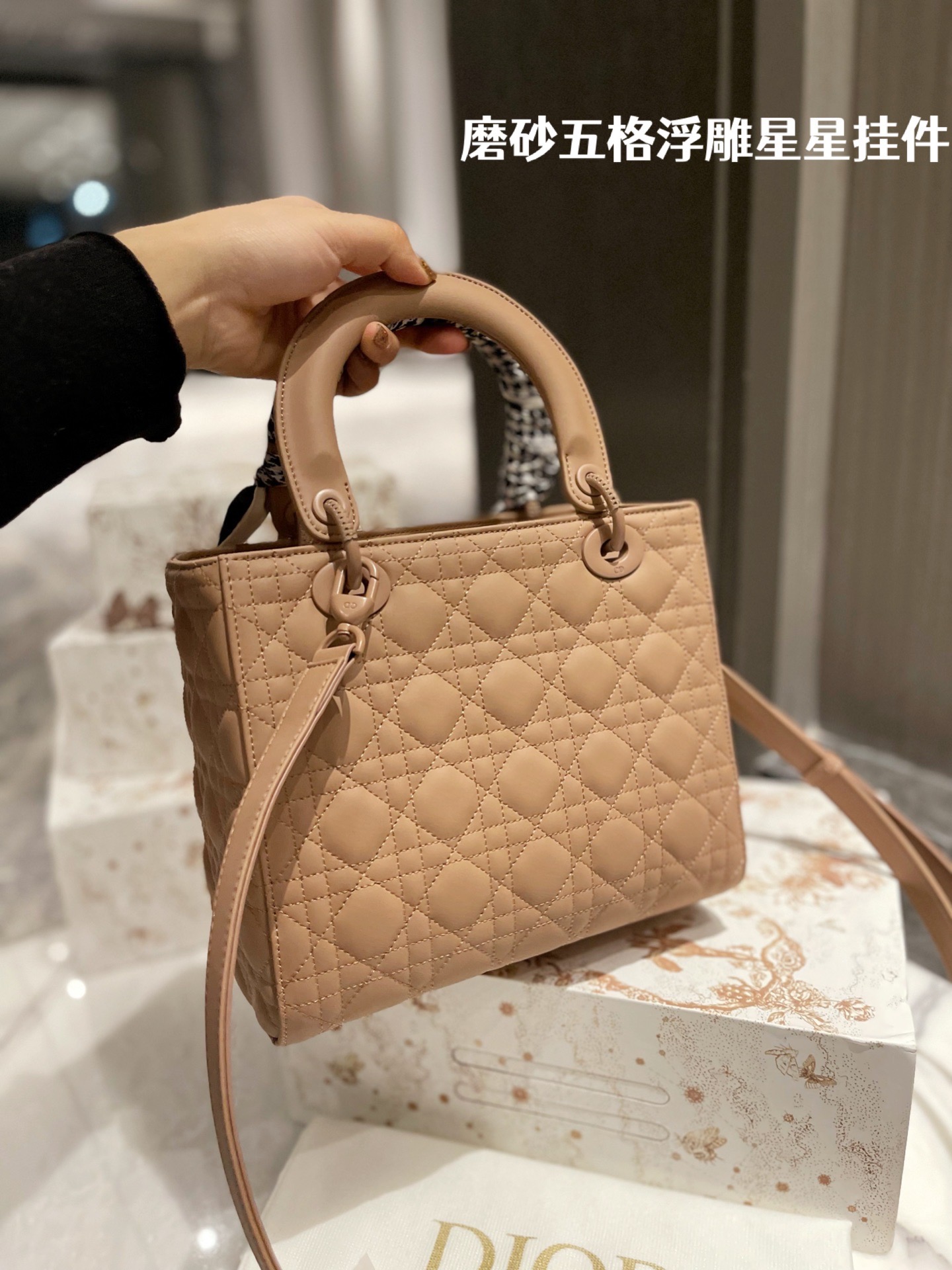 D style Diana Handbags Frosted (five grids)-Luxeon