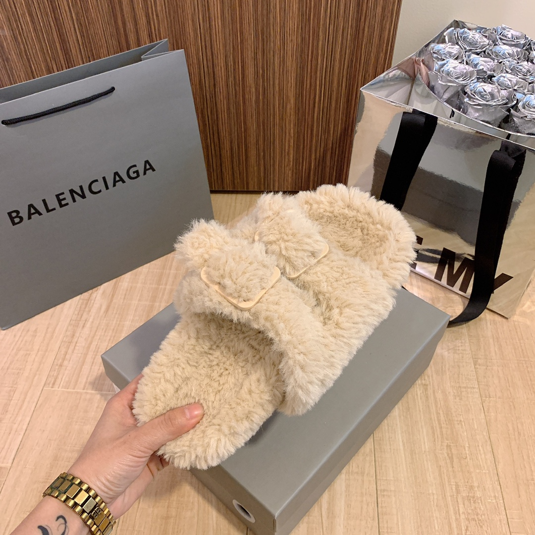 B style new wool slippers-Luxeon