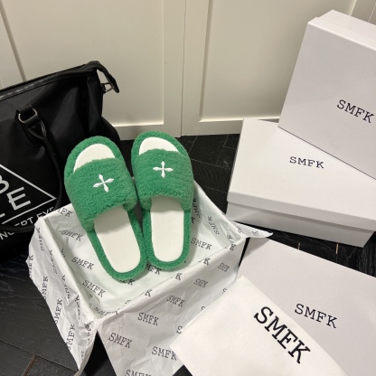 SMFK new wool fuzz slippers-Luxeon