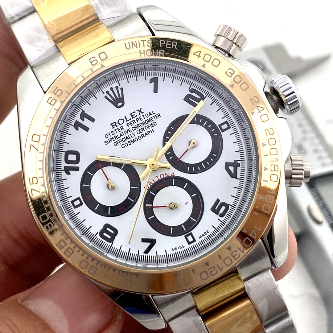 ROLEX DAYTONA Watch Quartz Movement Mineral Reinforced Glass-Luxeon