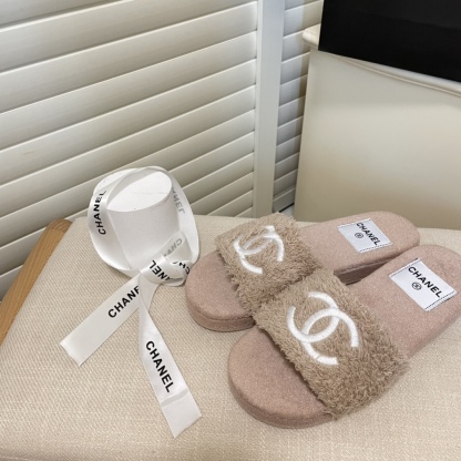 C style double-C winter wool slippers-Luxeon