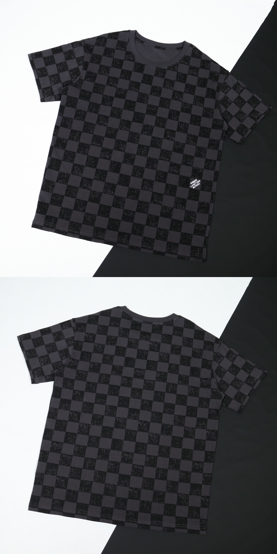 L style Top quality high level checkerboard dyed short sleeve T-shirt-Luxeon