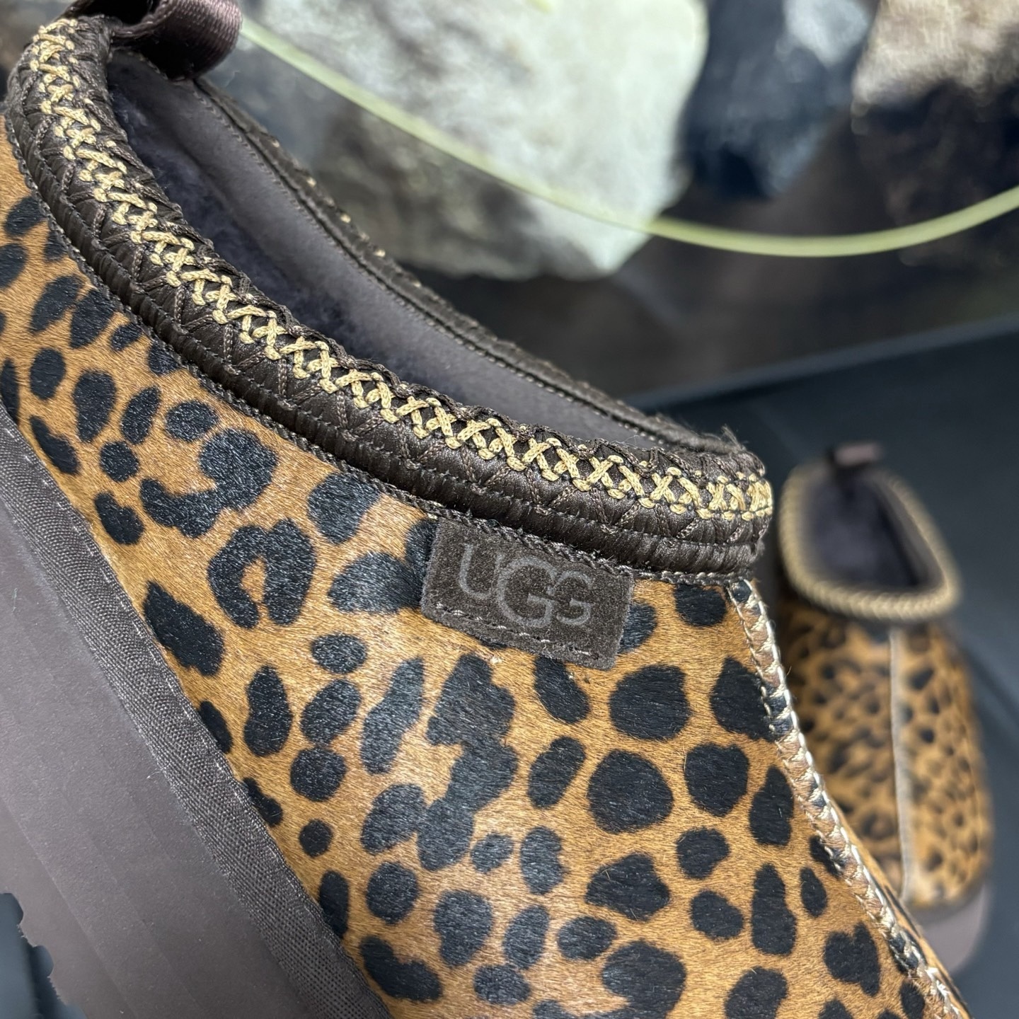 Leopard print snow boots
