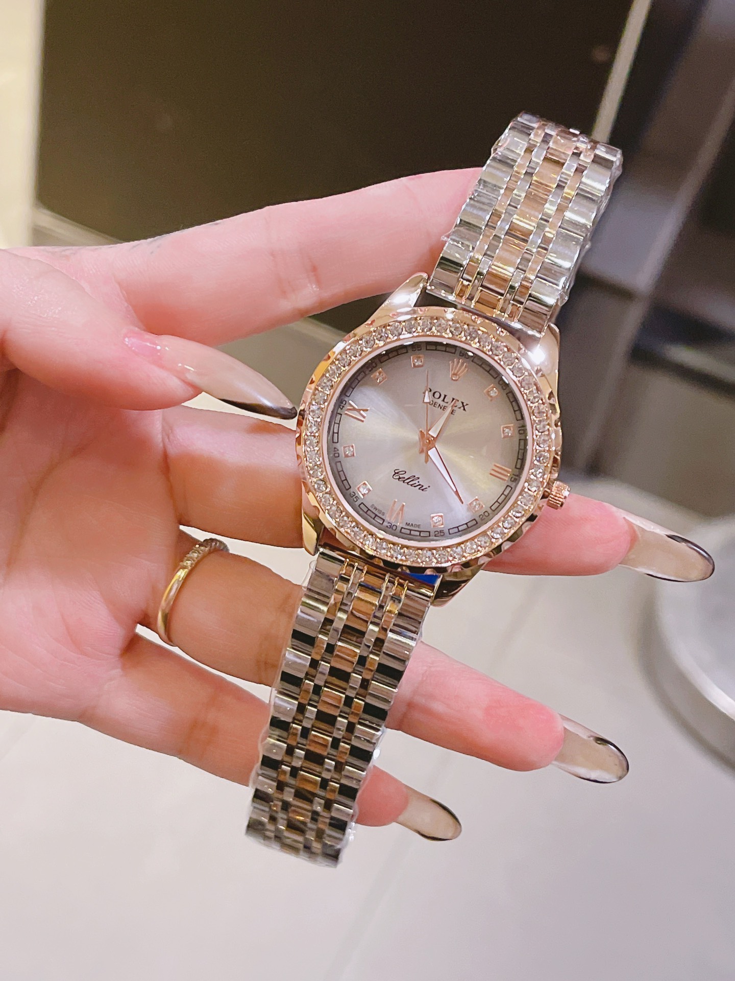 Rolex Watch Classic Quartz Movement Solid Steel Band-Luxeon