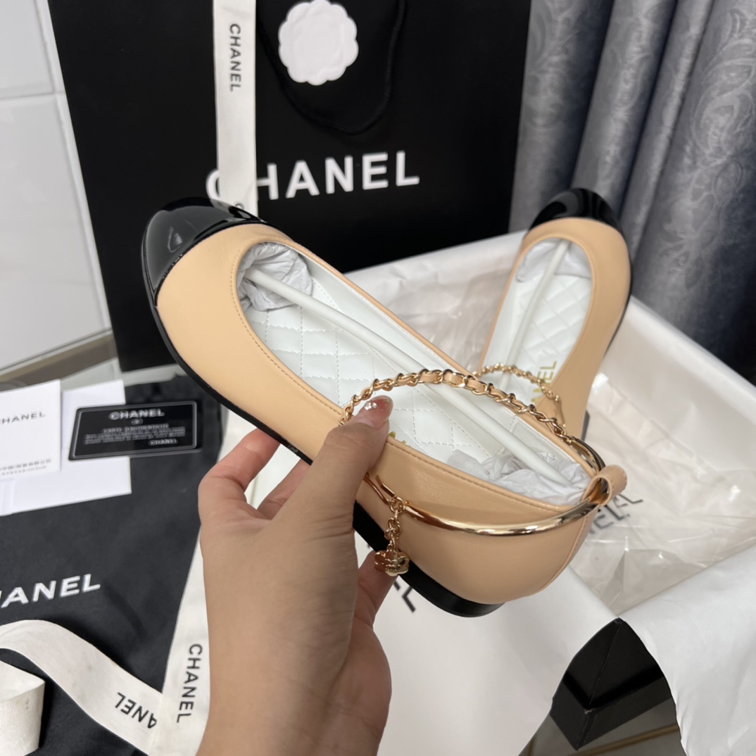 C style new women ballerina pumps elegant pointed toe shoes-Luxeon