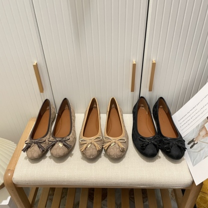 Coach new women bow-knot loafers flats-Luxeon