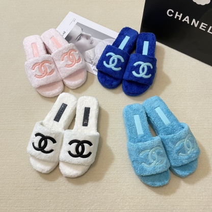 C style double-c terry wool slippers-Luxeon