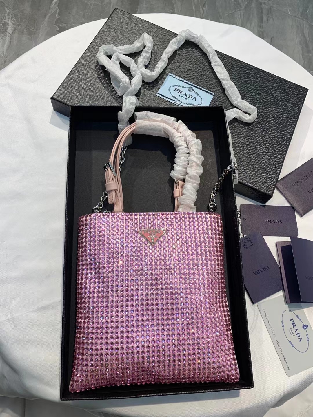 P style handbags square tote rhinestones bags-Luxeon