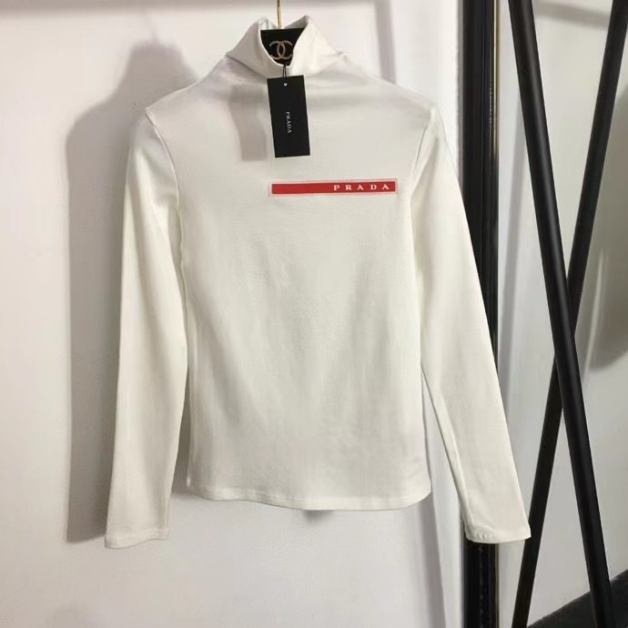 P style fleece turtle neck logo printing bottom shirt-Luxeon