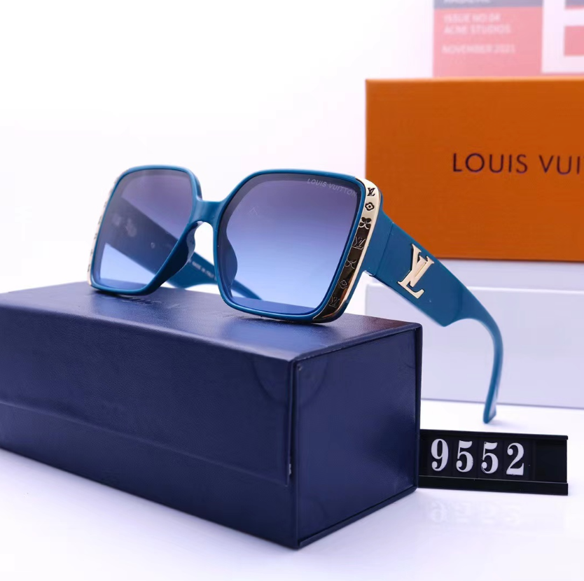 L style fashion square frame sunglasses-Luxeon