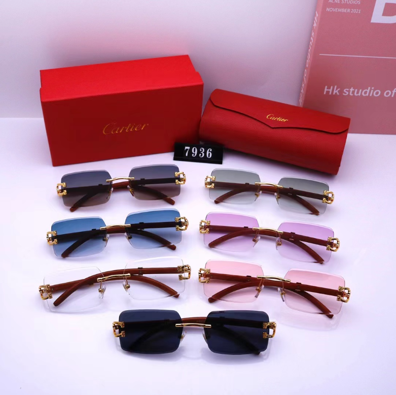 Cartier fashion frameless sunglasses-Luxeon