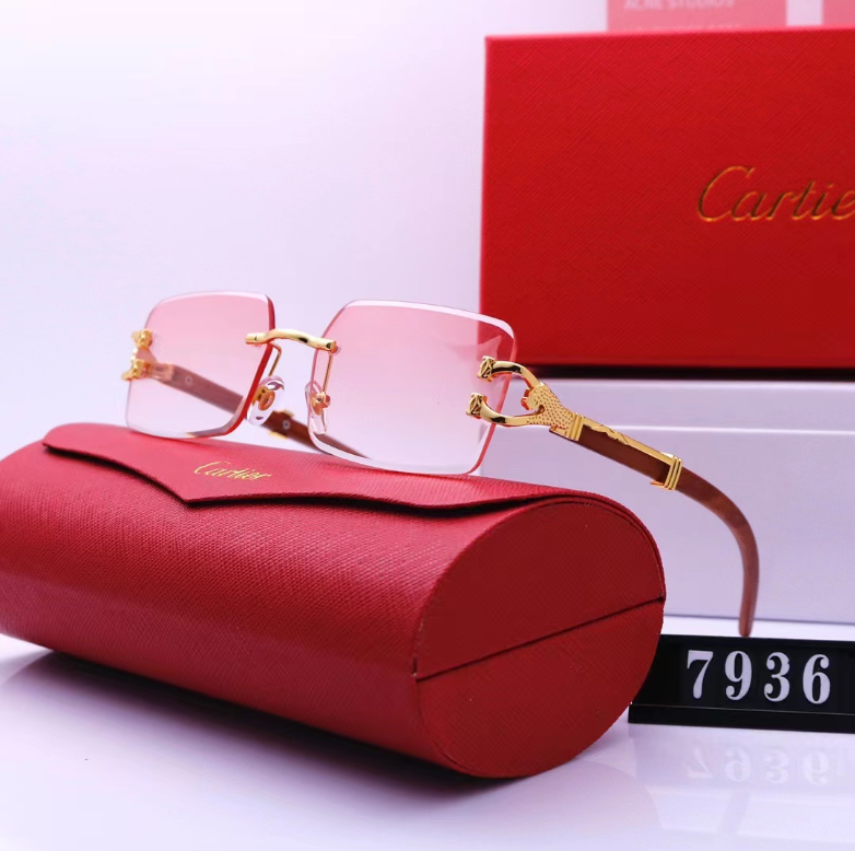 Cartier fashion frameless sunglasses-Luxeon