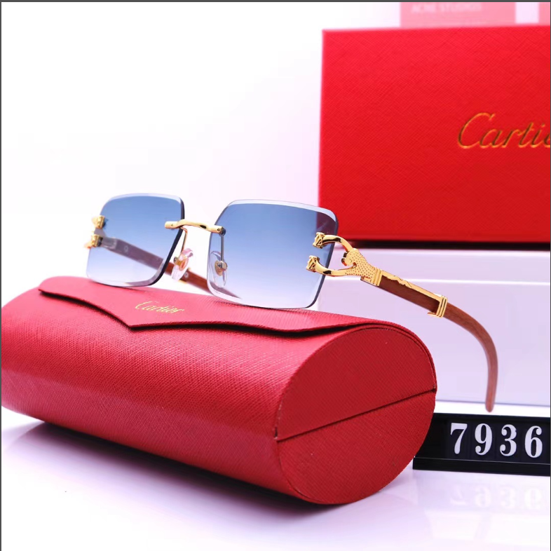 Cartier fashion frameless sunglasses-Luxeon