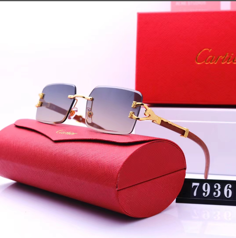 Cartier fashion frameless sunglasses-Luxeon