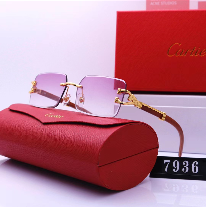 Cartier fashion frameless sunglasses-Luxeon