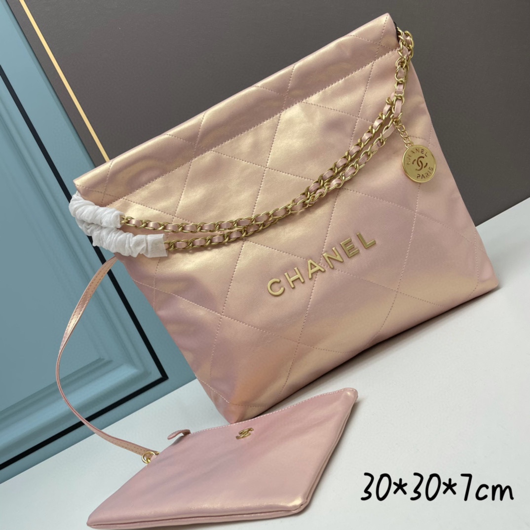 C style new shopping bag shoulder bag with metal chain (real leather)-Luxeon