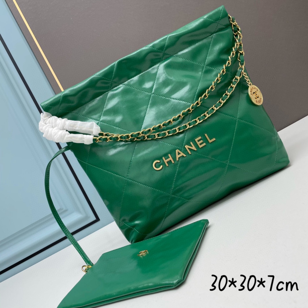 C style new shopping bag shoulder bag with metal chain (real leather)-Luxeon