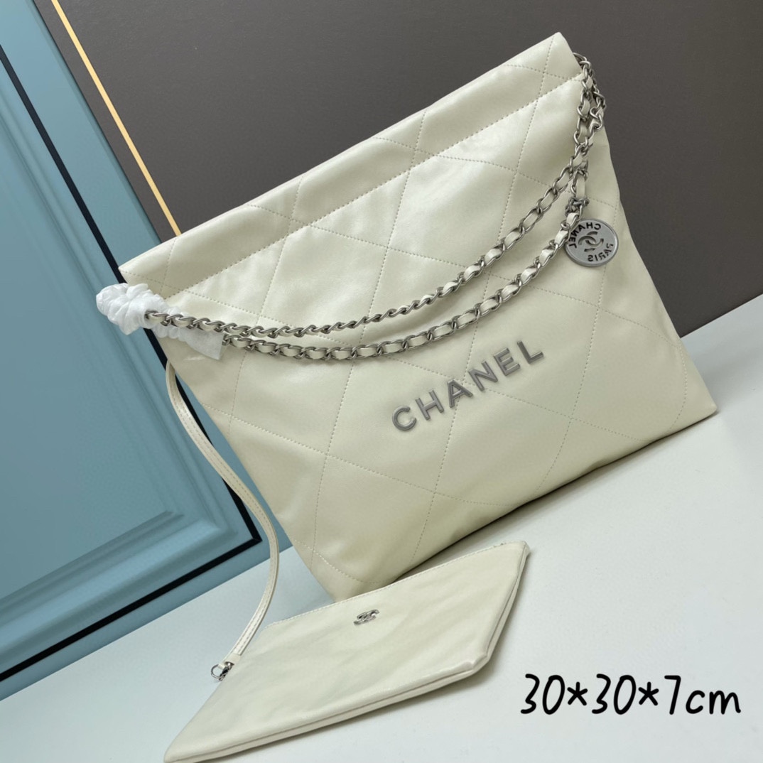 C style new shopping bag shoulder bag with metal chain (real leather)-Luxeon