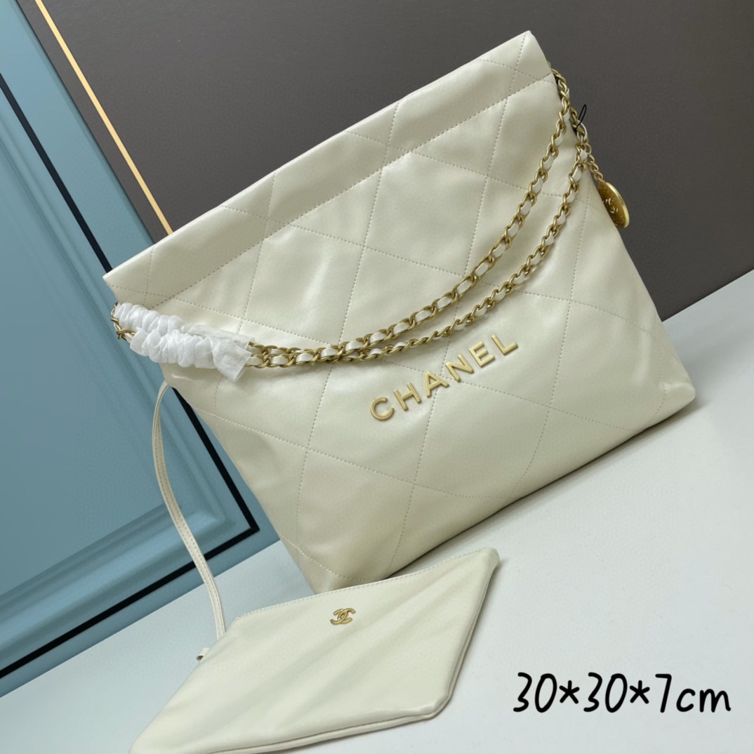 C style new shopping bag shoulder bag with metal chain (real leather)-Luxeon