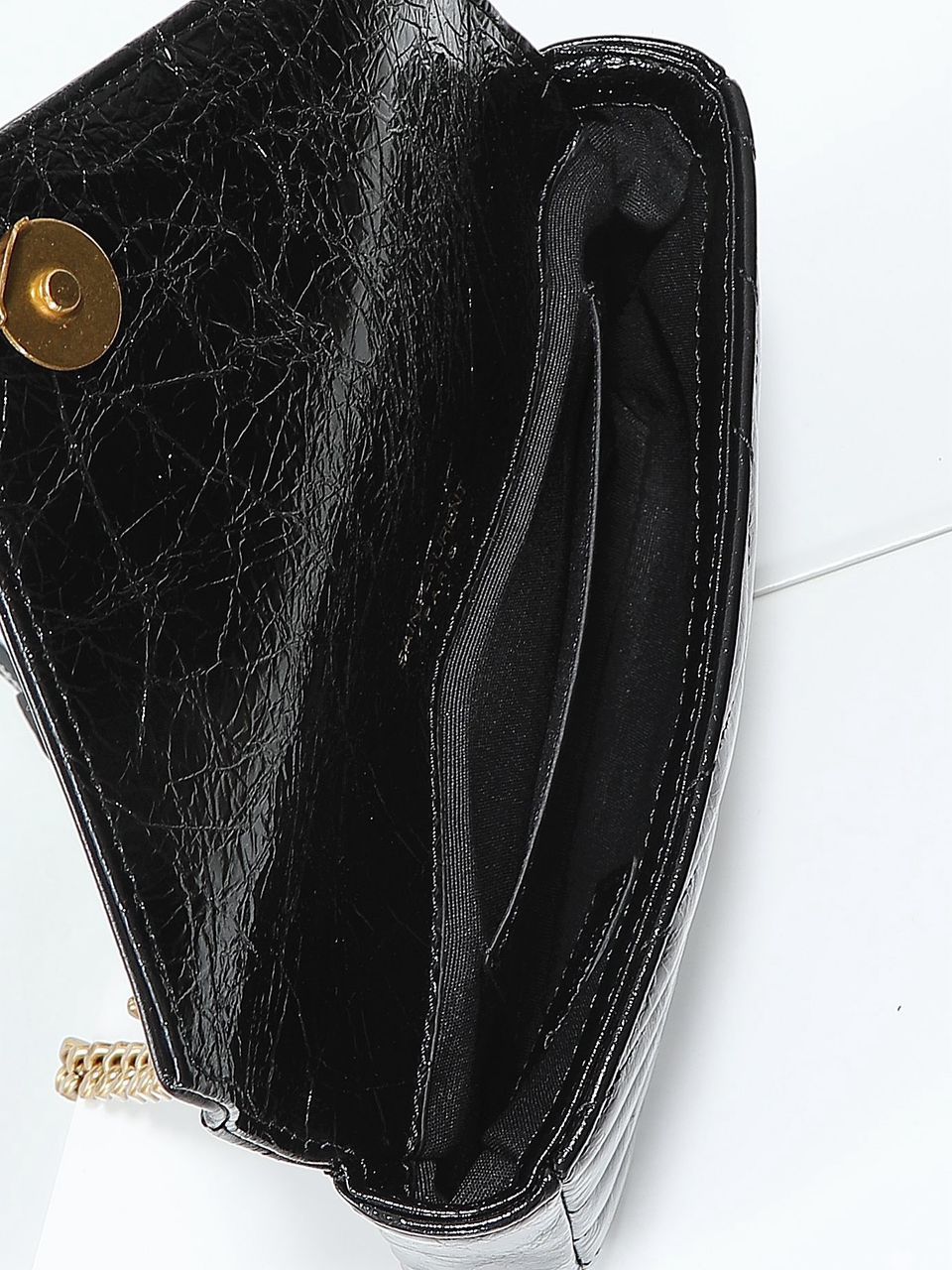 Waxed leather chain messenger bag 20*13*3cm