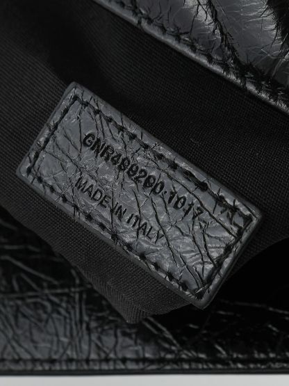 Waxed leather chain messenger bag 20*13*3cm