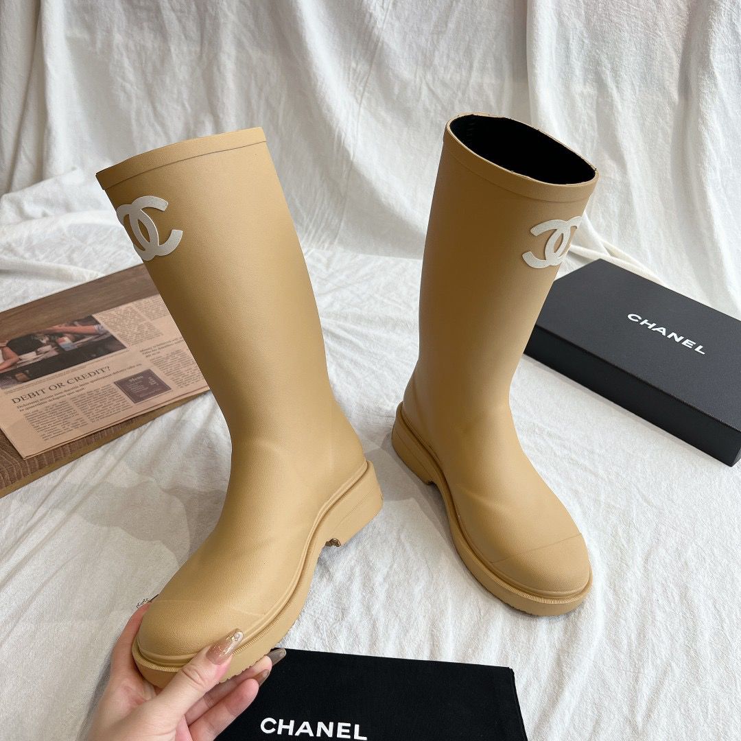 Chanel vintage rain boots