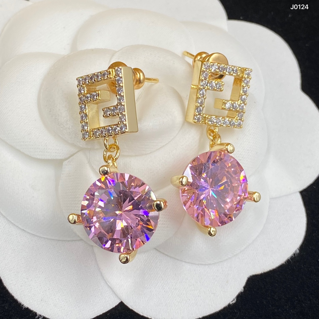 F style Classic Rhinestone Earrings-Luxeon