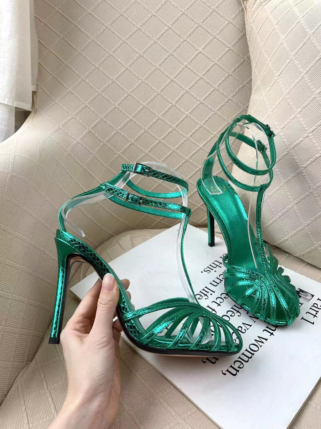 Alevi Milano striped high-heeled catwalk sandals-Luxeon