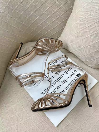 Alevi Milano striped high-heeled catwalk sandals-Luxeon
