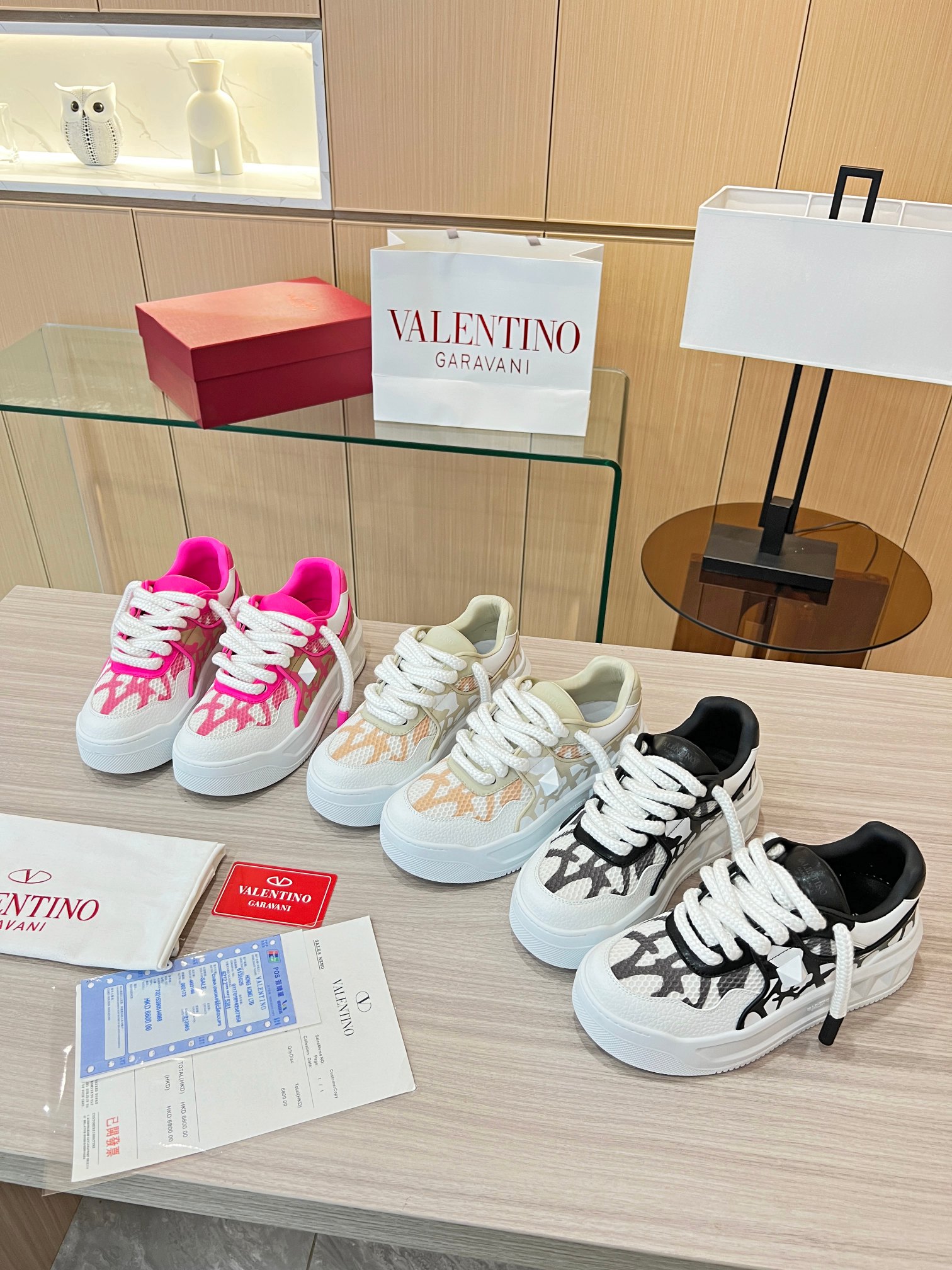 Valentino 2023's latest catwalk couple explosion models thick shoelaces casual shoes-Luxeon