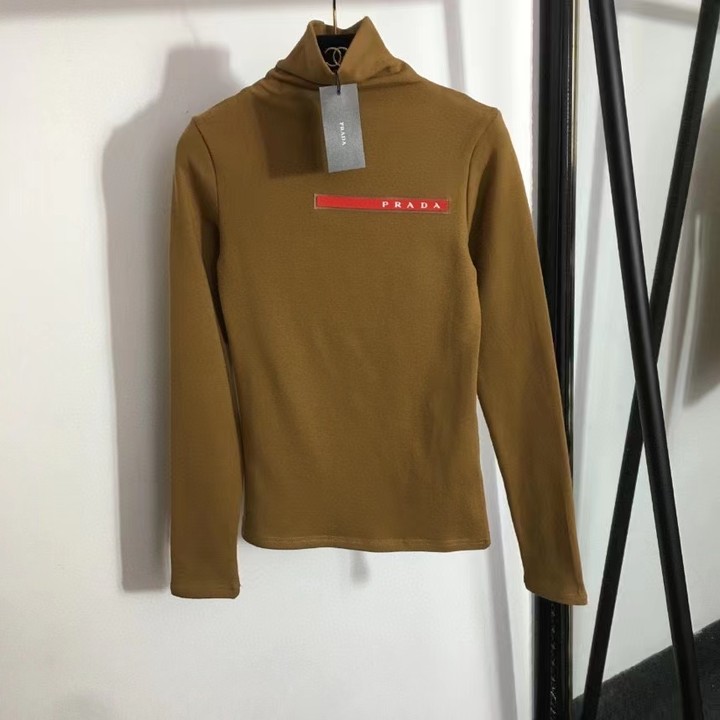 P style fleece turtle neck logo printing bottom shirt-Luxeon
