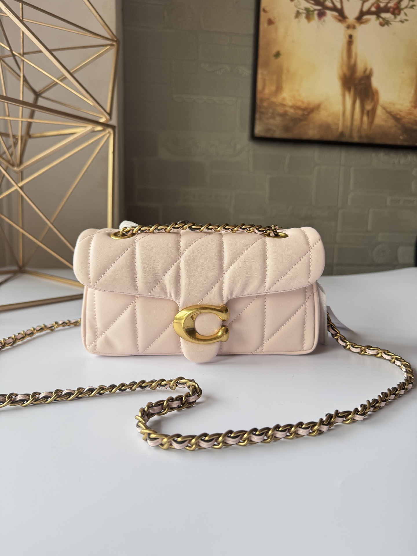 Diamond-patterned handbag26*15