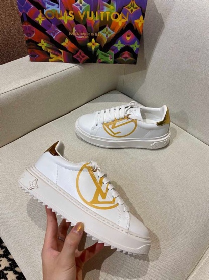 L style Women Lace Up Leather Flat Sneakers-Luxeon