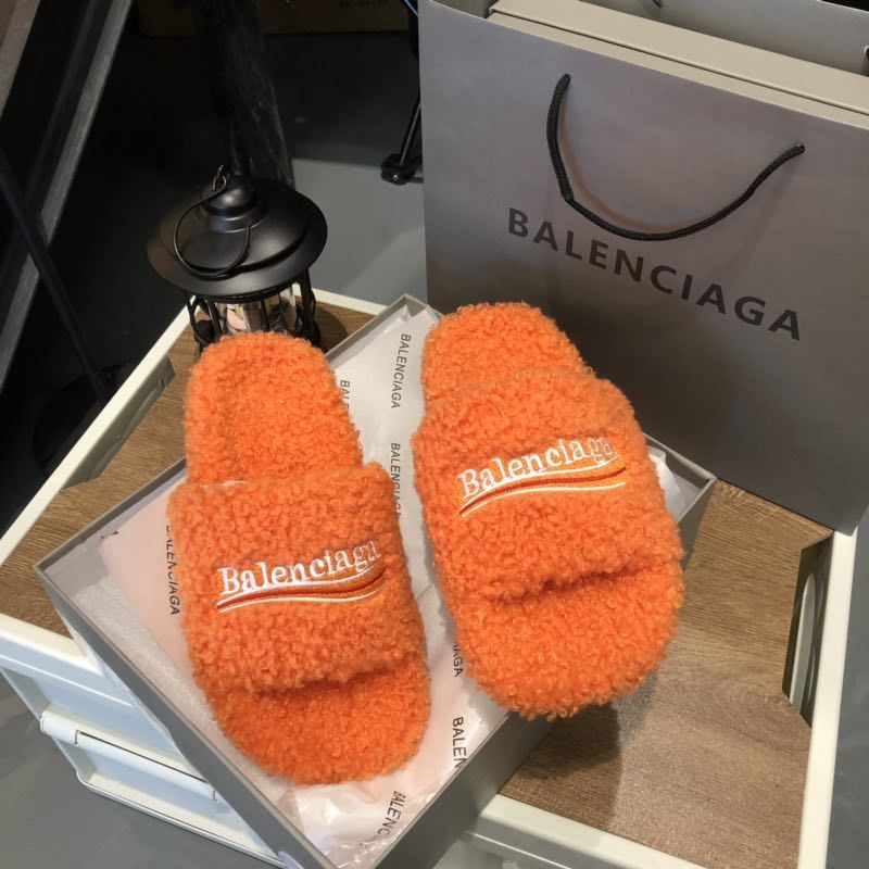 B style new women fur slippers with logo upper-Luxeon