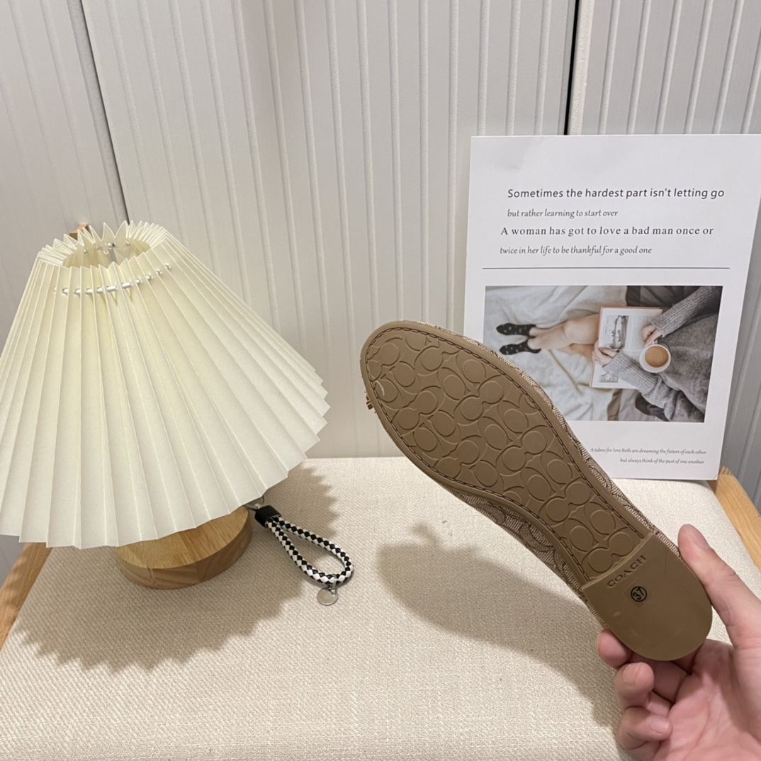 Coach new women bow-knot loafers flats-Luxeon